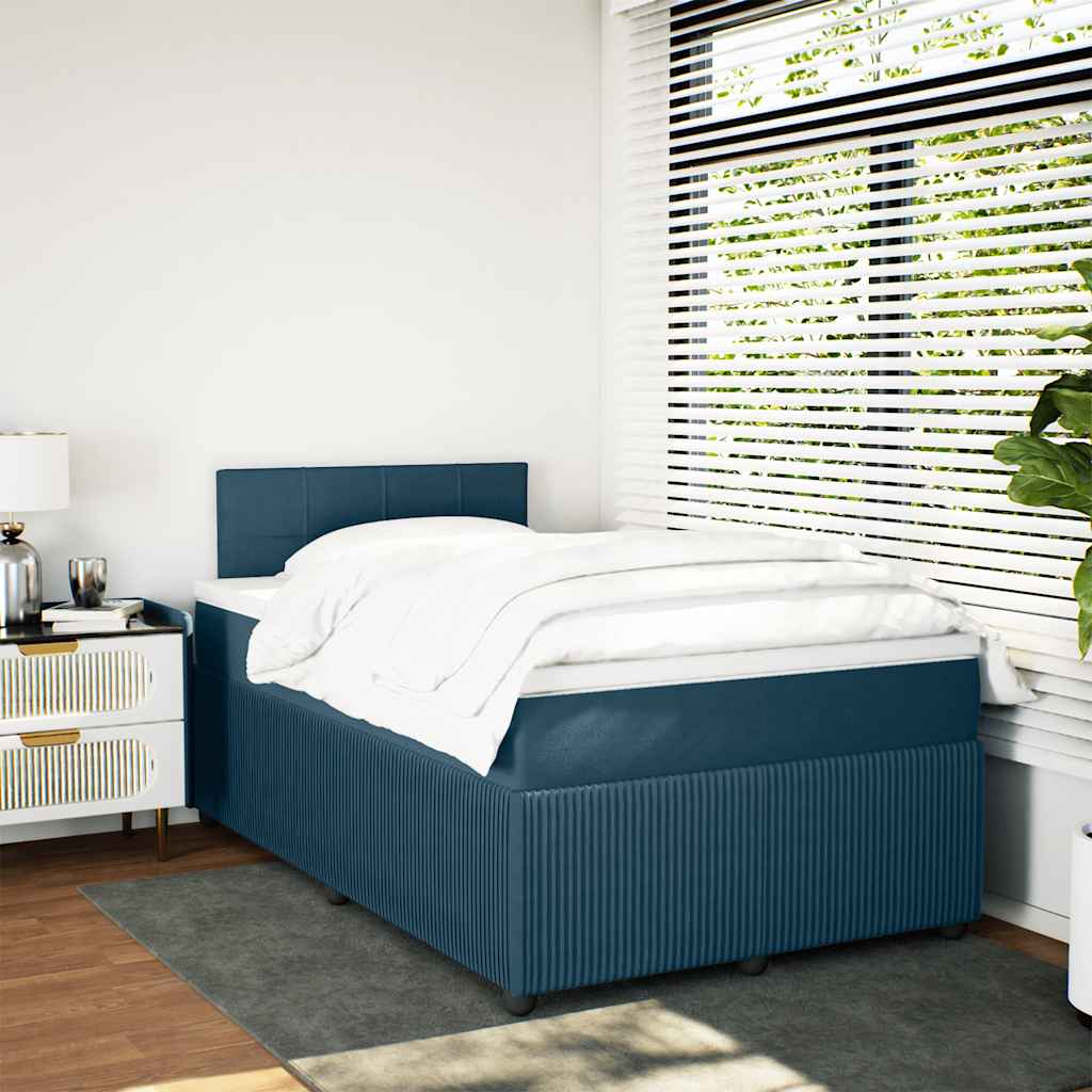 Giroletto a Molle con Materasso Blu 120x190 cm in Velluto | homemem39