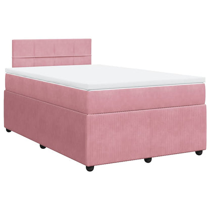 Giroletto a Molle con Materasso Rosa 120x190 cm in Velluto | homemem39