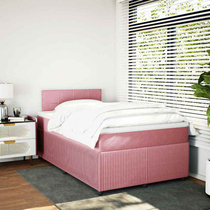 Giroletto a Molle con Materasso Rosa 120x190 cm in Velluto | homemem39