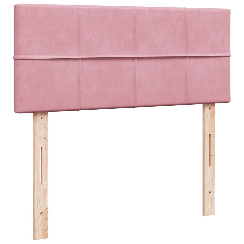 Giroletto a Molle con Materasso Rosa 120x190 cm in Velluto | homemem39