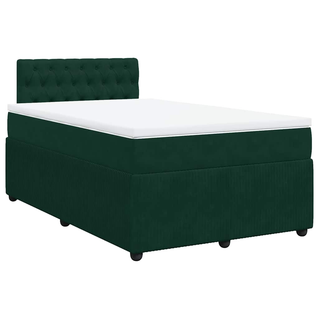 Giroletto a Molle con Materasso Verde Scuro 120x190 cm Velluto | homemem39