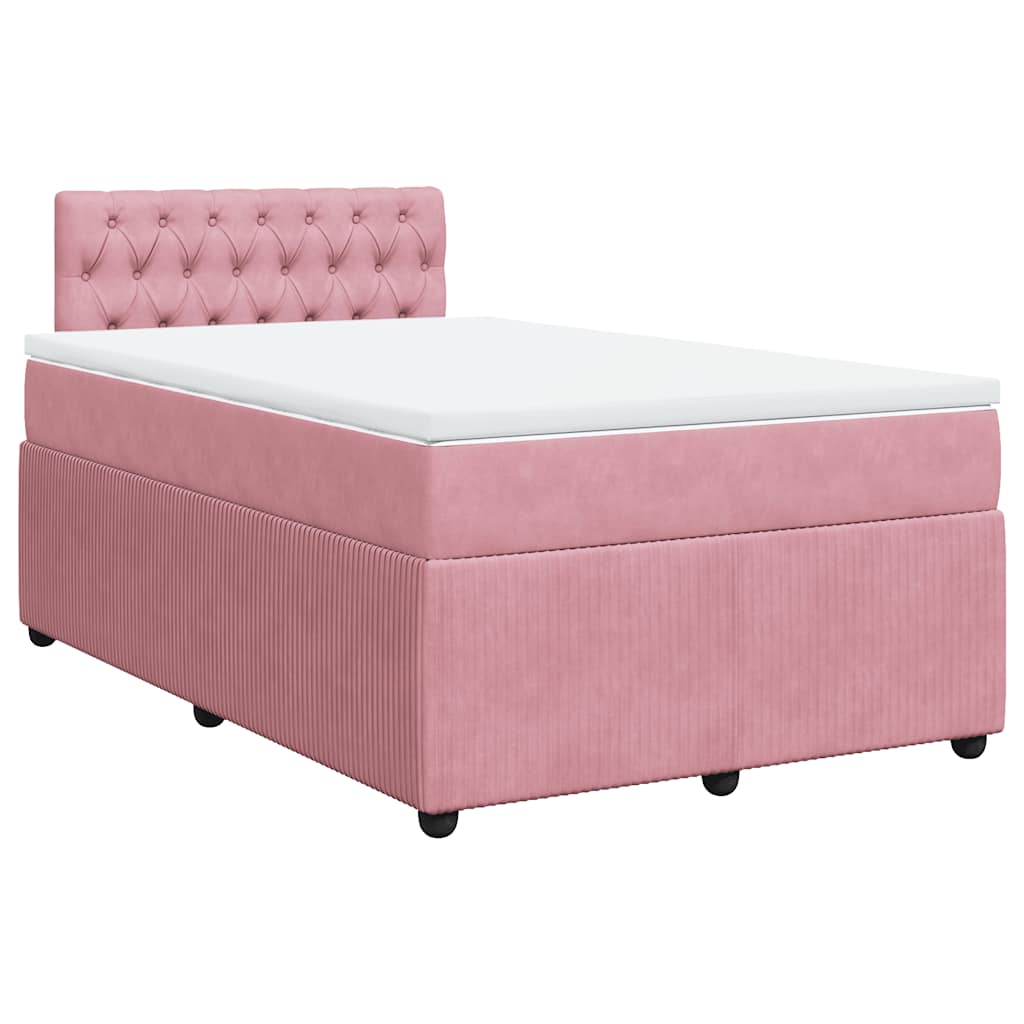 Giroletto a Molle con Materasso Rosa 120x190 cm in Velluto | homemem39