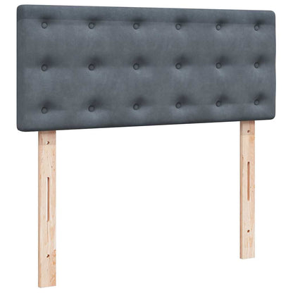 Giroletto a Molle con Materasso Grigio Scuro 120x190 cm Velluto - homemem39