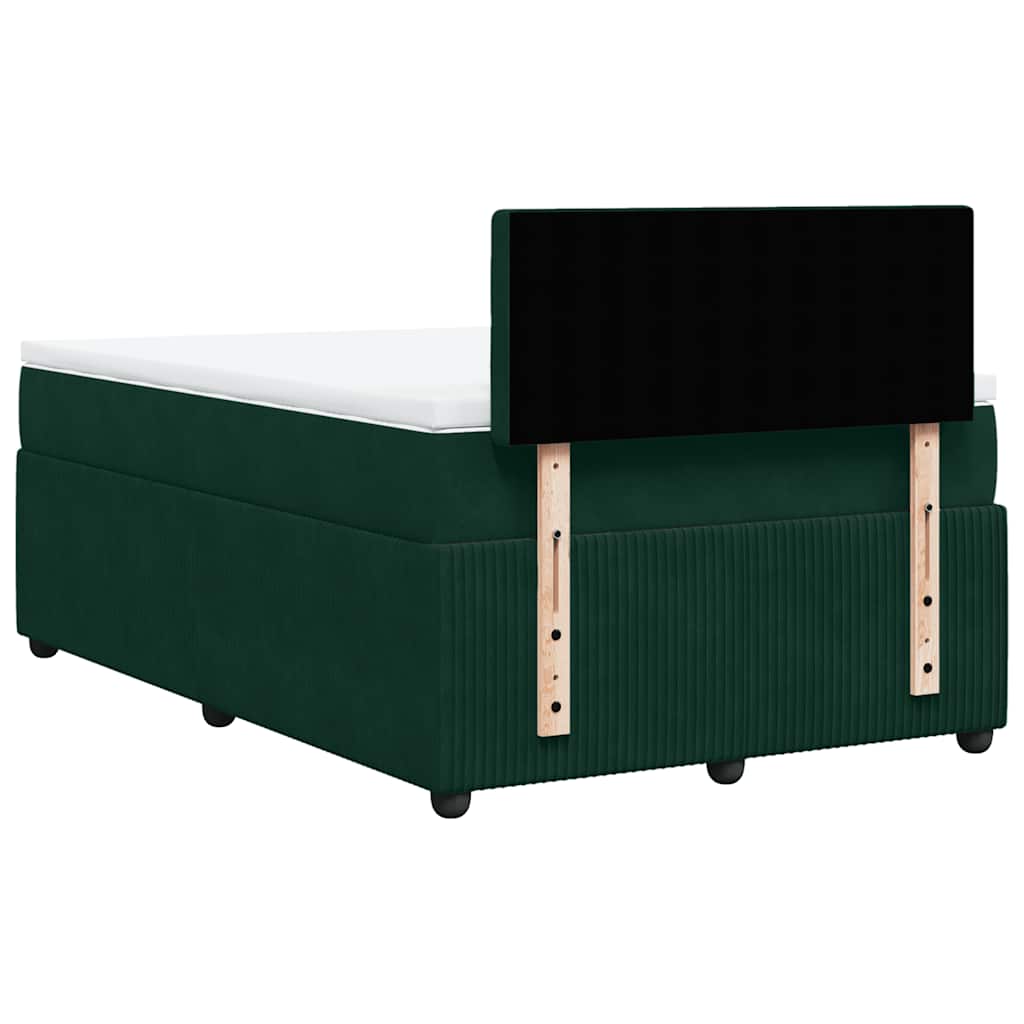 Giroletto a Molle con Materasso Verde Scuro 120x190 cm Velluto | homemem39