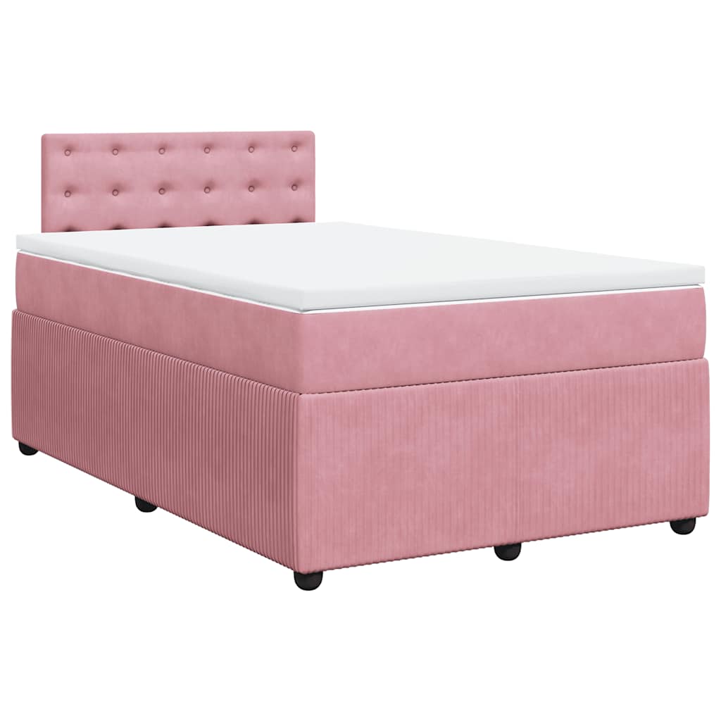 Giroletto a Molle con Materasso Rosa 120x190 cm in Velluto | homemem39