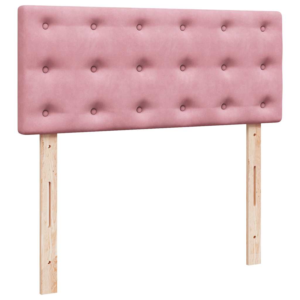 Giroletto a Molle con Materasso Rosa 120x190 cm in Velluto | homemem39