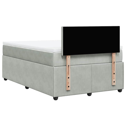 Giroletto a Molle con Materasso Grigio Chiaro 120x200cm Velluto