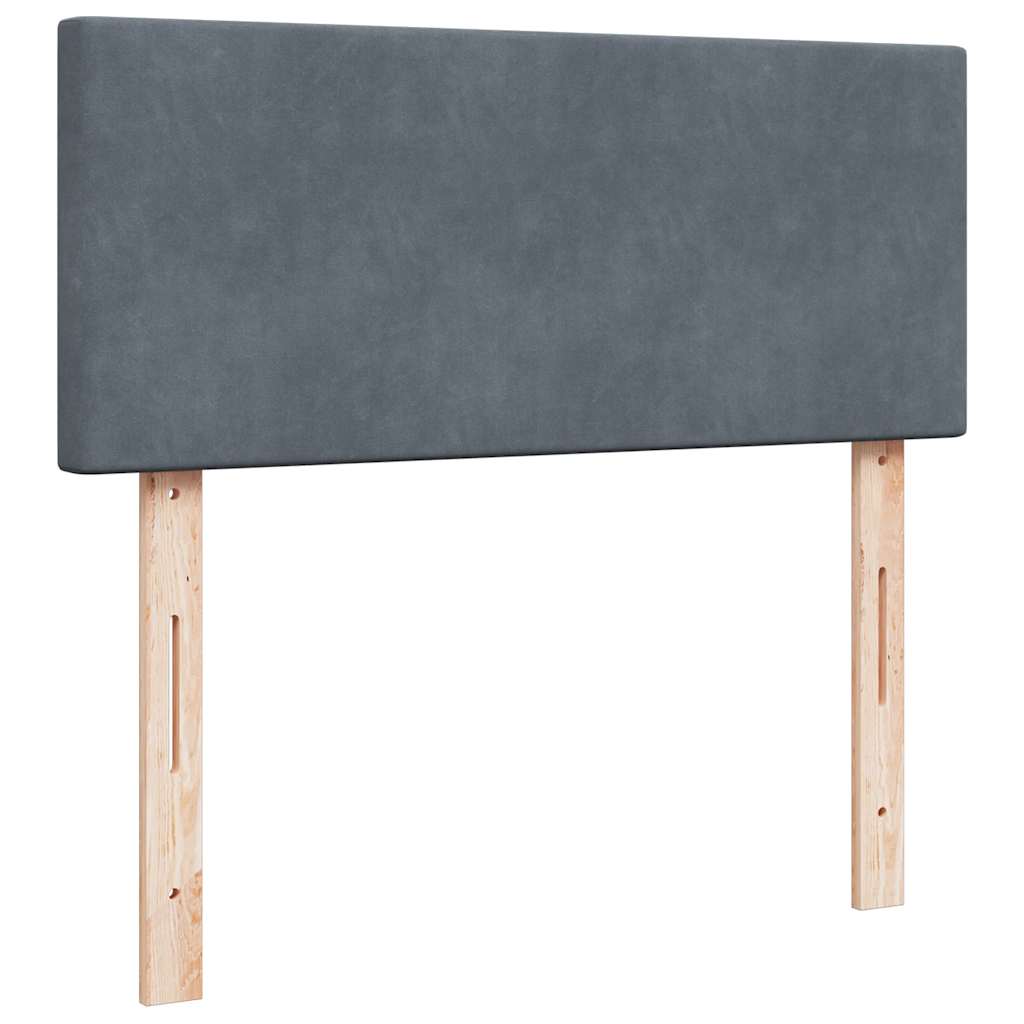 Giroletto a Molle con Materasso Grigio Scuro 120x200 cm Velluto | homemem39