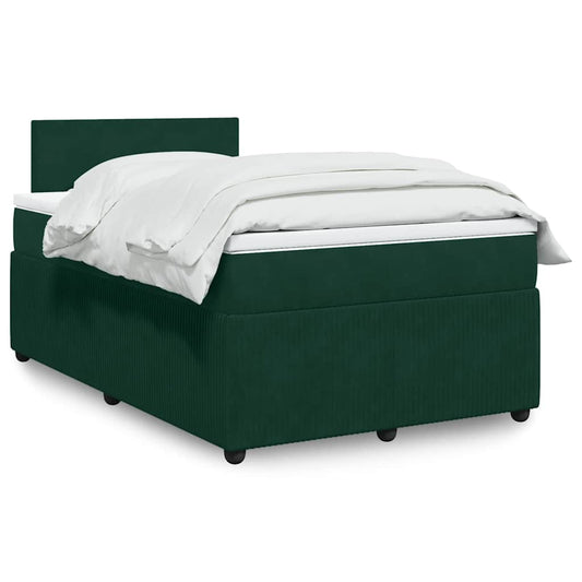 Giroletto a Molle con Materasso Verde Scuro 120x200 cm Velluto | homemem39