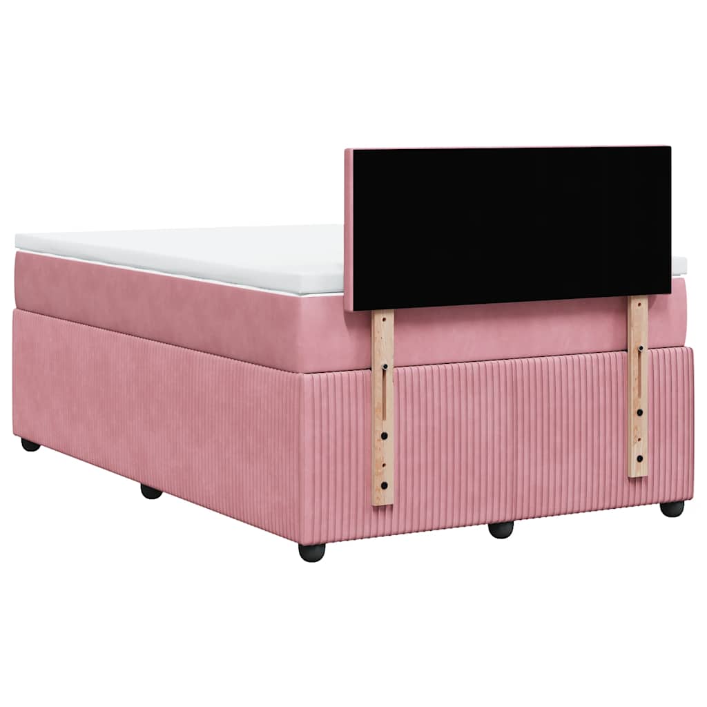 Giroletto a Molle con Materasso Rosa 120x200 cm in Velluto | homemem39