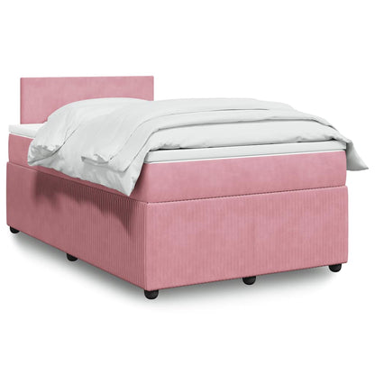 Giroletto a Molle con Materasso Rosa 120x200 cm in Velluto | homemem39