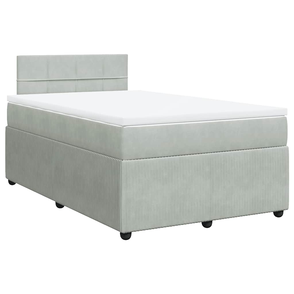 Giroletto a Molle con Materasso Grigio Chiaro 120x200cm Velluto | homemem39