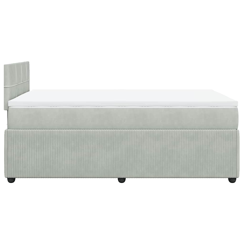 Giroletto a Molle con Materasso Grigio Chiaro 120x200cm Velluto | homemem39