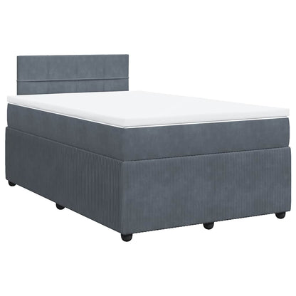 Giroletto a Molle con Materasso Grigio Scuro 120x200 cm Velluto | homemem39