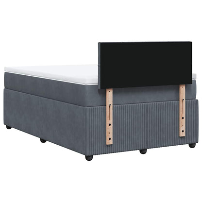Giroletto a Molle con Materasso Grigio Scuro 120x200 cm Velluto | homemem39
