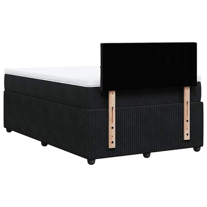 Giroletto a Molle con Materasso Nero 120x200 cm in Velluto