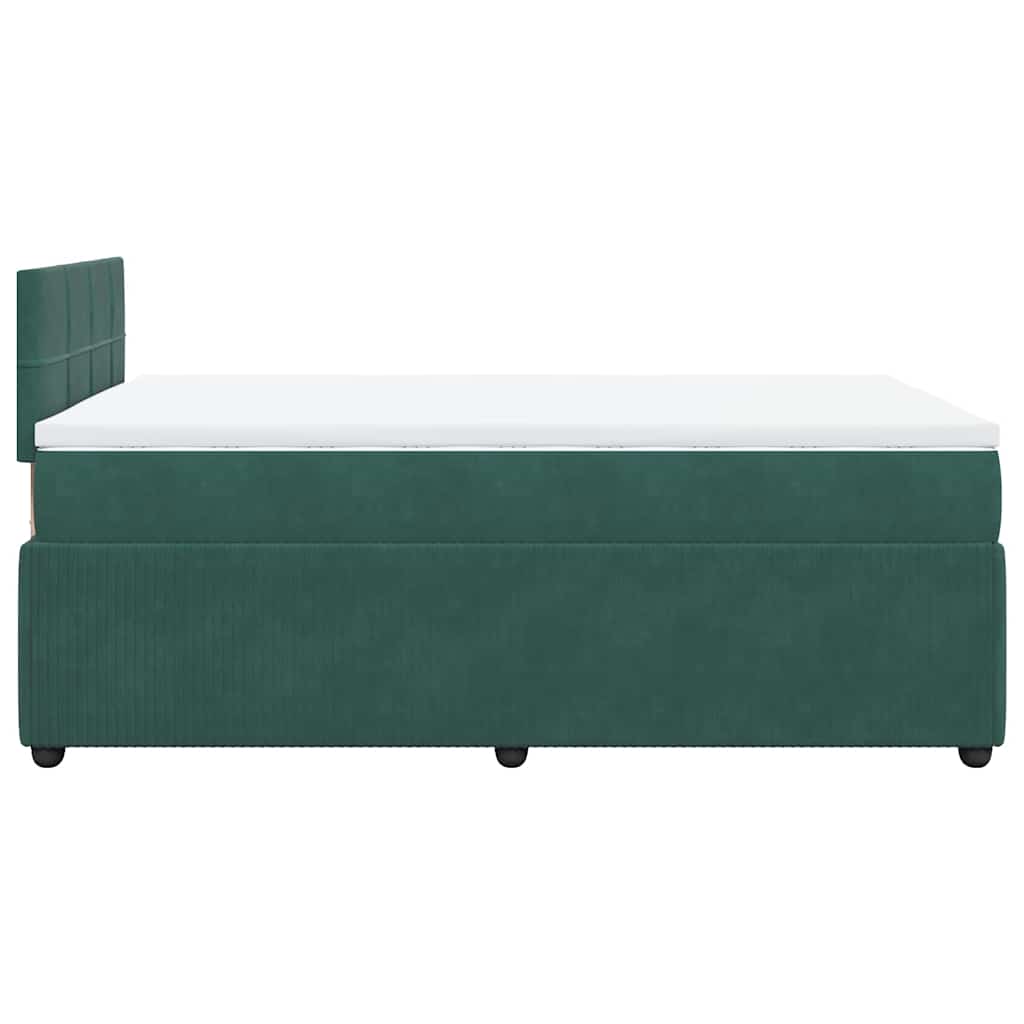 Giroletto a Molle con Materasso Verde Scuro 120x200 cm Velluto