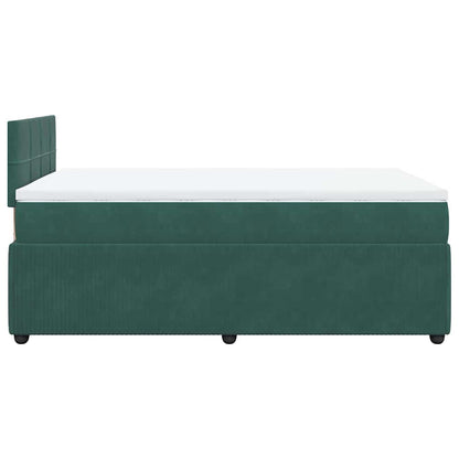 Giroletto a Molle con Materasso Verde Scuro 120x200 cm Velluto