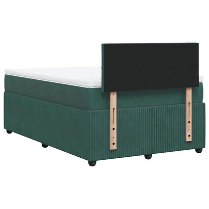 Giroletto a Molle con Materasso Verde Scuro 120x200 cm Velluto