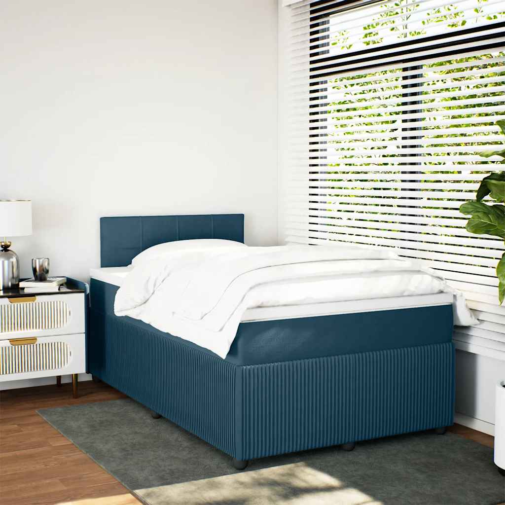 Giroletto a Molle con Materasso Blu 120x200 cm in Velluto | homemem39