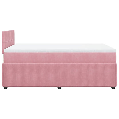 Giroletto a Molle con Materasso Rosa 120x200 cm in Velluto