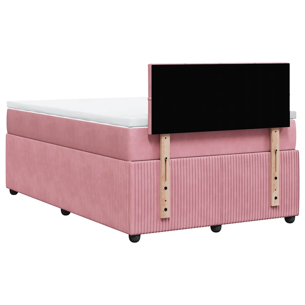 Giroletto a Molle con Materasso Rosa 120x200 cm in Velluto