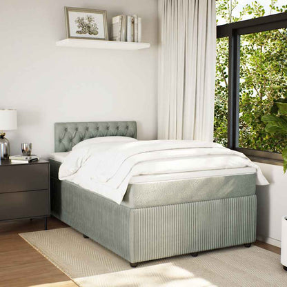 Giroletto a Molle con Materasso Grigio Chiaro 120x200cm Velluto | homemem39