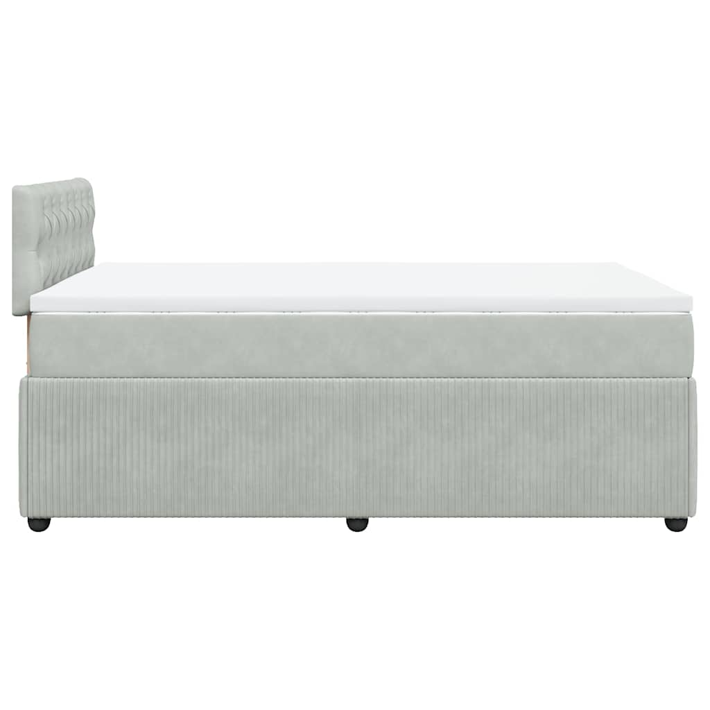 Giroletto a Molle con Materasso Grigio Chiaro 120x200cm Velluto | homemem39
