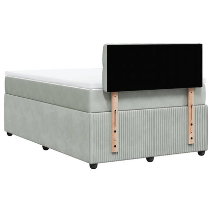 Giroletto a Molle con Materasso Grigio Chiaro 120x200cm Velluto | homemem39