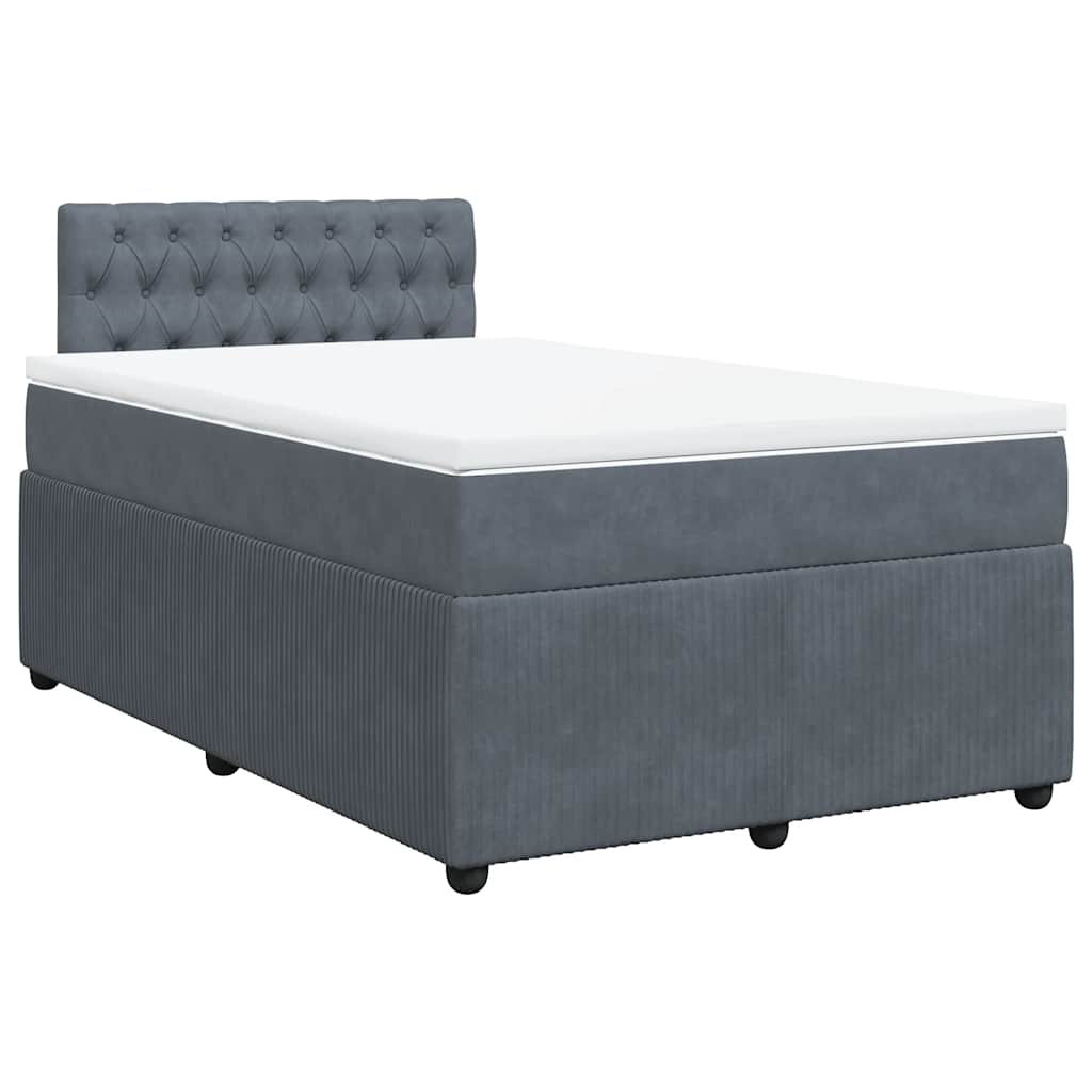 Giroletto a Molle con Materasso Grigio Scuro 120x200 cm Velluto | homemem39