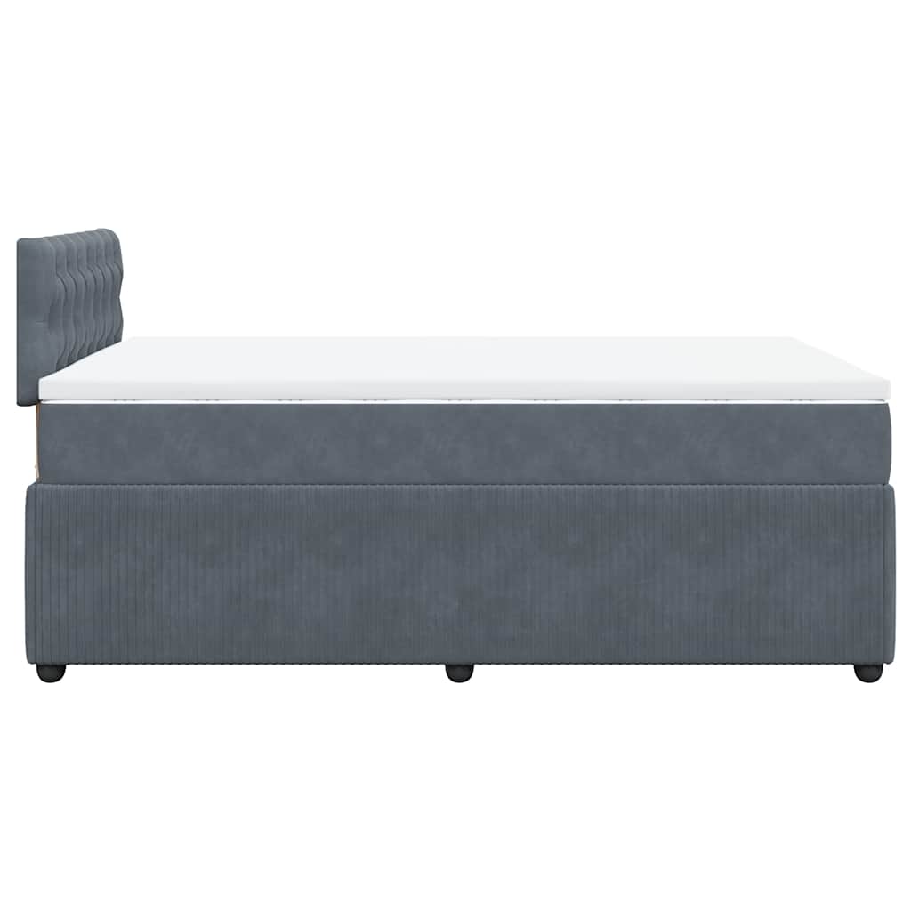 Giroletto a Molle con Materasso Grigio Scuro 120x200 cm Velluto | homemem39
