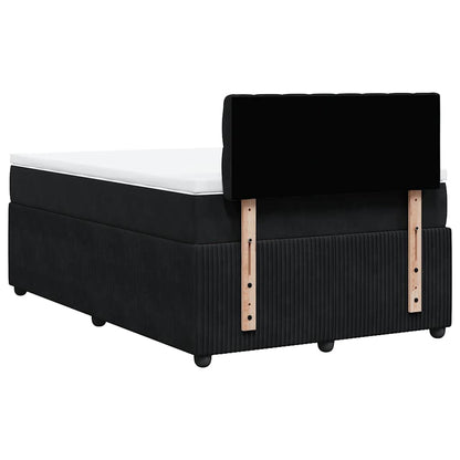 Giroletto a Molle con Materasso Nero 120x200 cm in Velluto