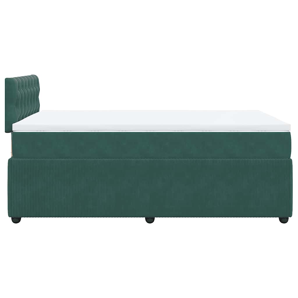 Giroletto a Molle con Materasso Verde Scuro 120x200 cm Velluto