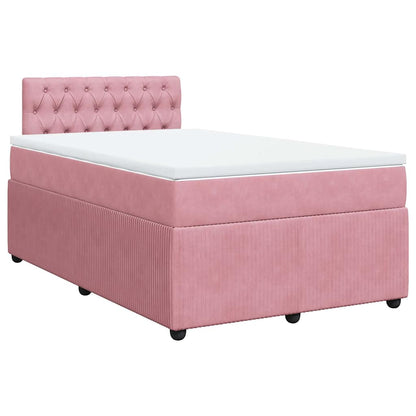 Giroletto a Molle con Materasso Rosa 120x200 cm in Velluto