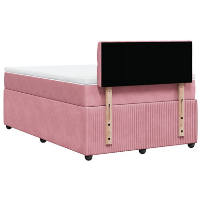 Giroletto a Molle con Materasso Rosa 120x200 cm in Velluto