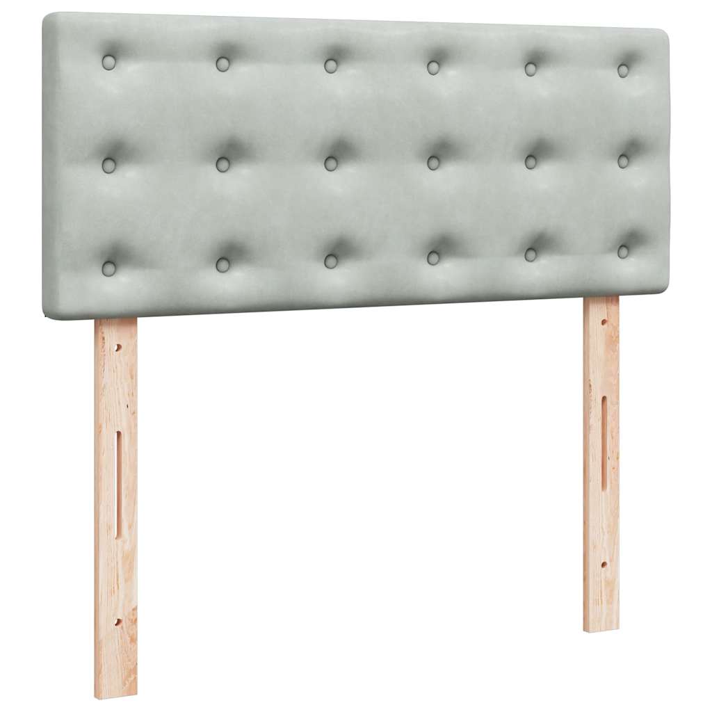 Giroletto a Molle con Materasso Grigio Chiaro 120x200cm Velluto | homemem39