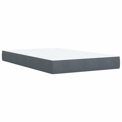 Giroletto a Molle con Materasso Grigio Scuro 120x200 cm Velluto | homemem39