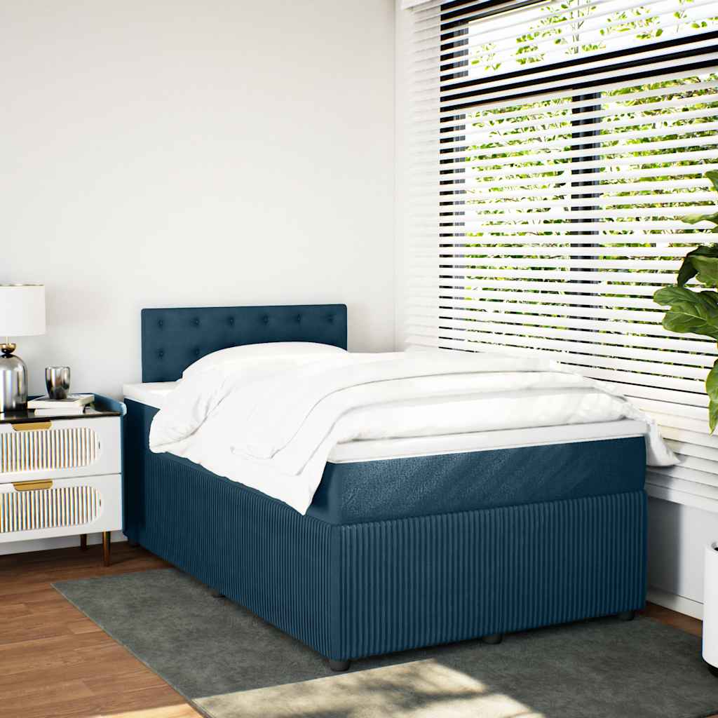 Giroletto a Molle con Materasso Blu 120x200 cm in Velluto | homemem39