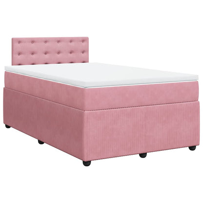 Giroletto a Molle con Materasso Rosa 120x200 cm in Velluto