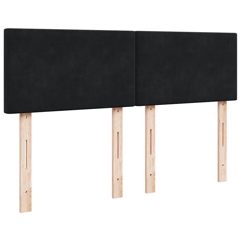 Giroletto a Molle con Materasso Nero 140x190 cm in Velluto