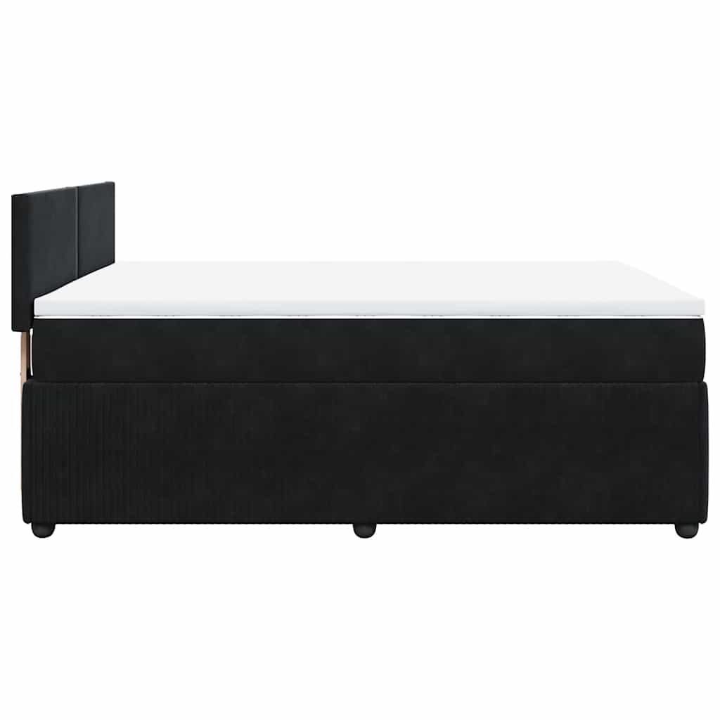 Giroletto a Molle con Materasso Nero 140x190 cm in Velluto | homemem39