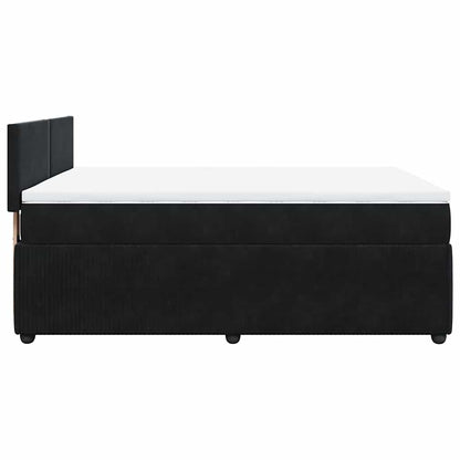 Giroletto a Molle con Materasso Nero 140x190 cm in Velluto | homemem39