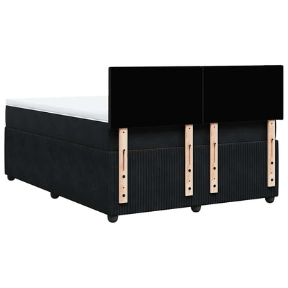 Giroletto a Molle con Materasso Nero 140x190 cm in Velluto | homemem39