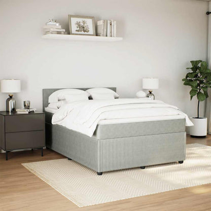 Giroletto a Molle con Materasso Grigio Chiaro 140x190cm Velluto