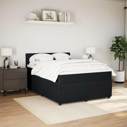 Giroletto a Molle con Materasso Nero 140x190 cm in Velluto | homemem39