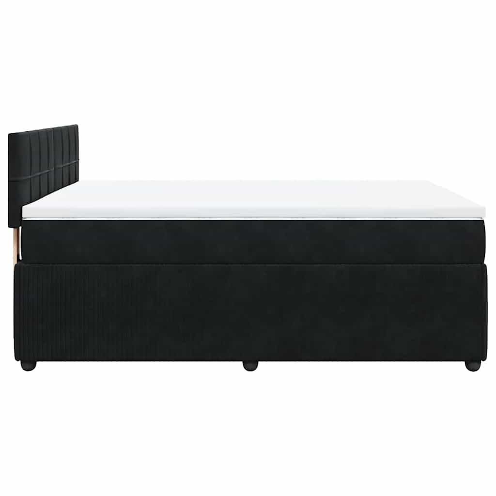 Giroletto a Molle con Materasso Nero 140x190 cm in Velluto | homemem39