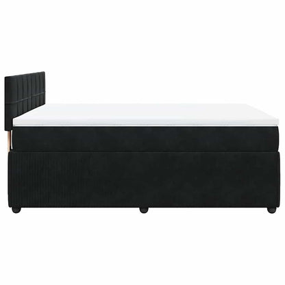 Giroletto a Molle con Materasso Nero 140x190 cm in Velluto | homemem39