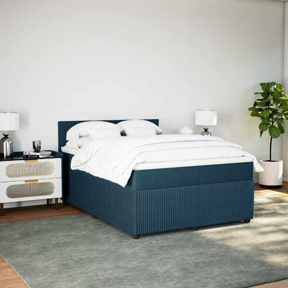 Giroletto a Molle con Materasso Blu 140x190 cm in Velluto | homemem39