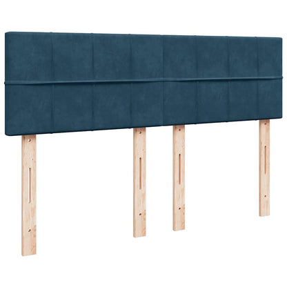Giroletto a Molle con Materasso Blu 140x190 cm in Velluto