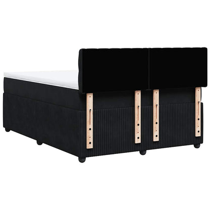 Giroletto a Molle con Materasso Nero 140x190 cm in Velluto | homemem39